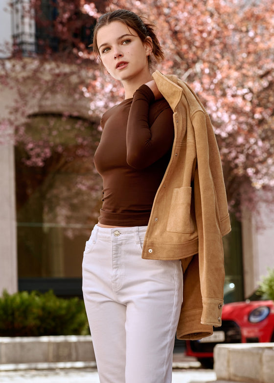 Camiseta Second Skin Manga Larga - Chocolate