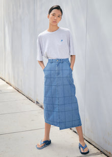  Grid Skirt - Celeste