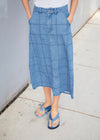 Grid Skirt - Celeste