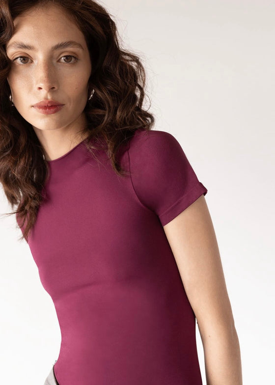 Camiseta Second Skin Manga Corta - Granate