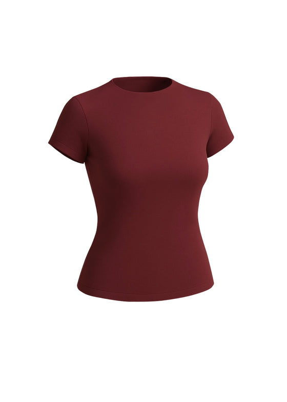 Camiseta Second Skin Manga Corta - Granate